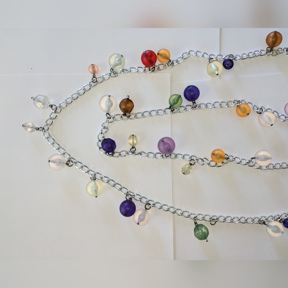 VTG 50" LUCITE BALL FLAPPER CLASPLESS NECKLACE - Picture 12 of 15